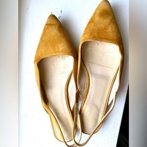 Everlane The Editor slingback / suede/ mustard yellow / size 7.5